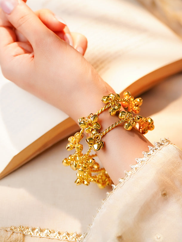Gold Ghungroo Cluster Festive Bangles