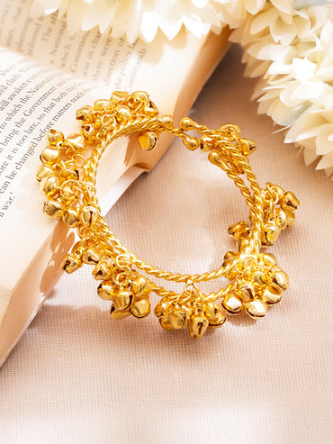 Gold Ghungroo Cluster Festive Bangles