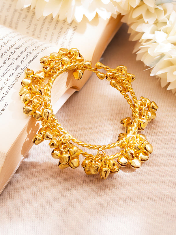 Gold Ghungroo Cluster Festive Bangles