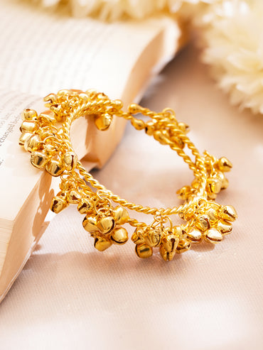 Gold Ghungroo Cluster Festive Bangles