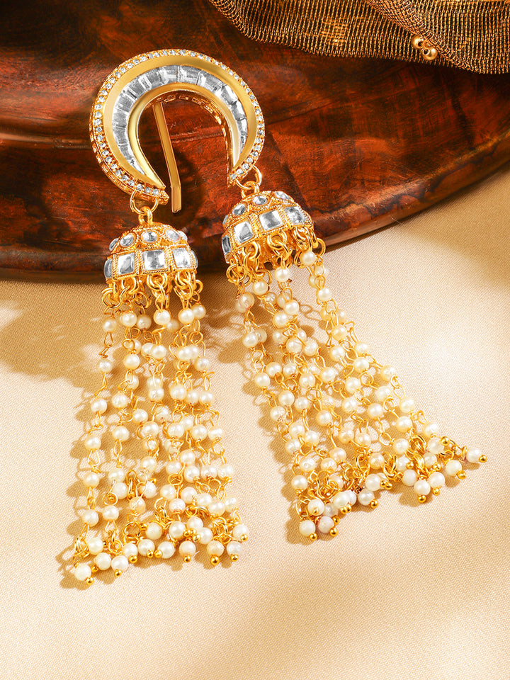 Kundan Pearl Shimmering Hair Brooch