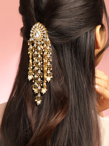 Tradition Touch Kundan Hair Brooch