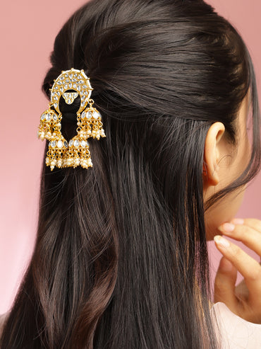 Opulent Kundan Hair Brooch