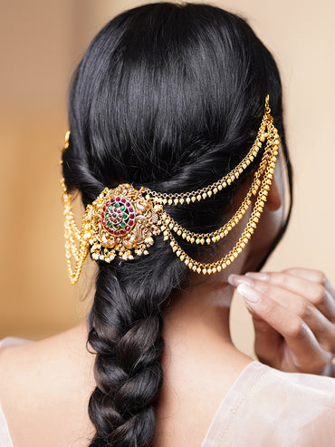 Bridal Pearl Gold Hair Accessory