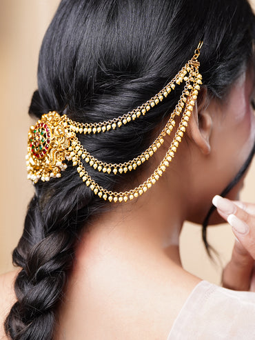 Bridal Pearl Gold Hair Accessory