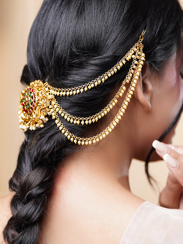 Bridal Pearl Gold Hair Accessory