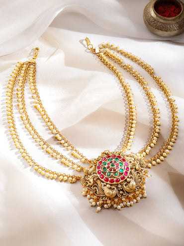 Bridal Pearl Gold Hair Accessory