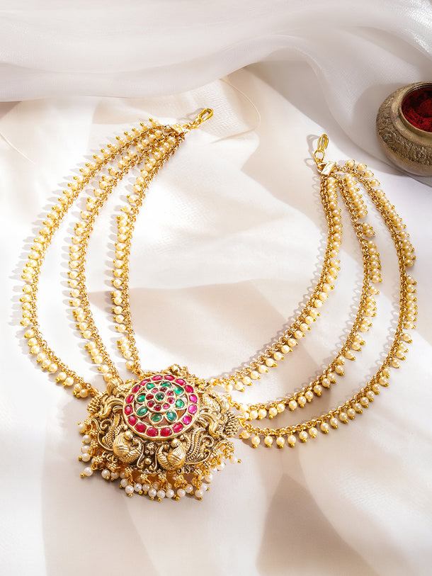 Bridal Pearl Gold Hair Accessory