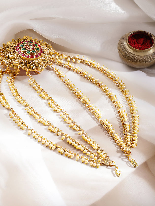 Bridal Pearl Gold Hair Accessory