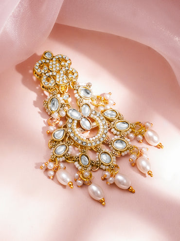 Royal Kundan Pearl Statement Hair Accessory