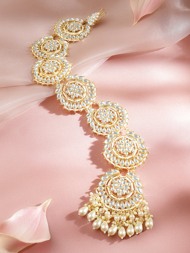 Kundan Tales Woven Through Hair Brooch