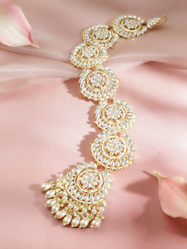 Kundan Tales Woven Through Hair Brooch