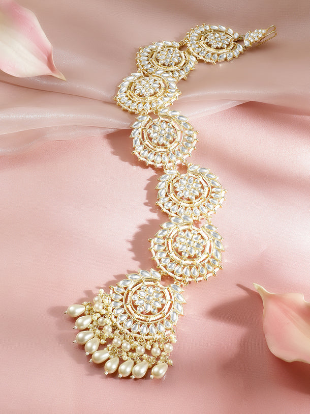 Kundan Tales Woven Through Hair Brooch
