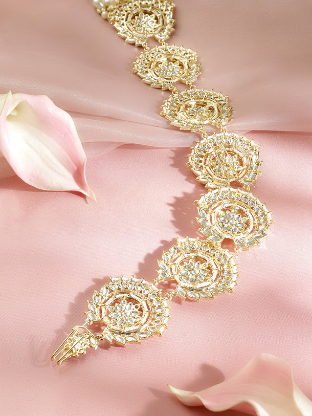 Kundan Tales Woven Through Hair Brooch