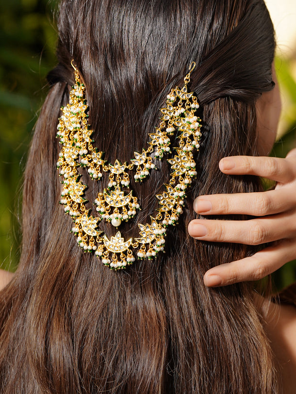Traditional Glow Kundan Hair Brooch