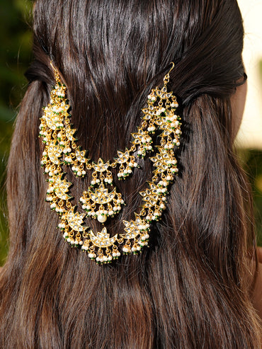 Traditional Glow Kundan Hair Brooch