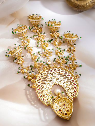 Floral Crest Kundan Hair Brooch