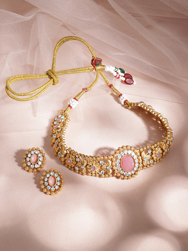 American Diamond Zirconia Green Choker Set