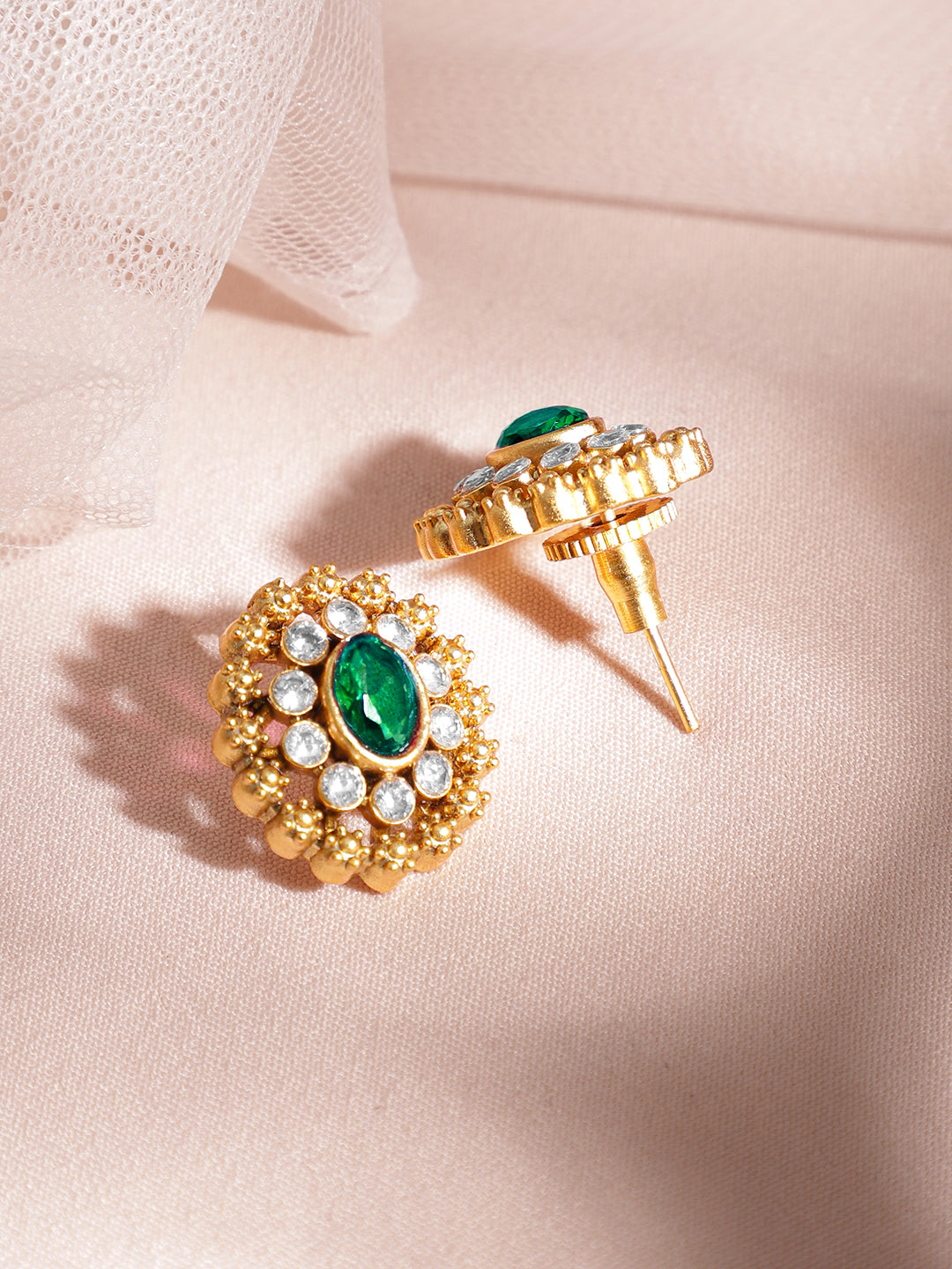 Enchanting Green Gold Plated Choker Set