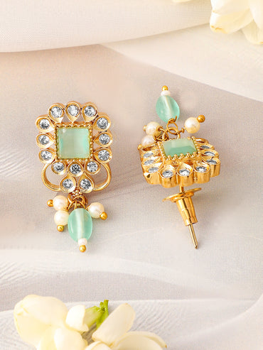 American Diamond Zirconia Green Beads Necklace Set