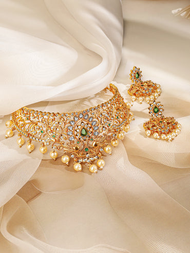 Captivating Green Choker Set