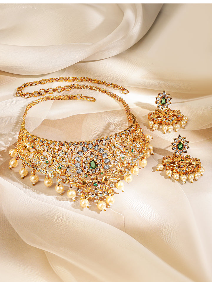 Captivating Green Choker Set