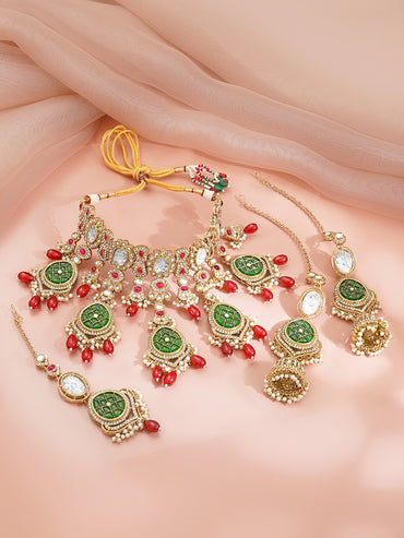 Royal Emerald Drop Bridal Statement Set