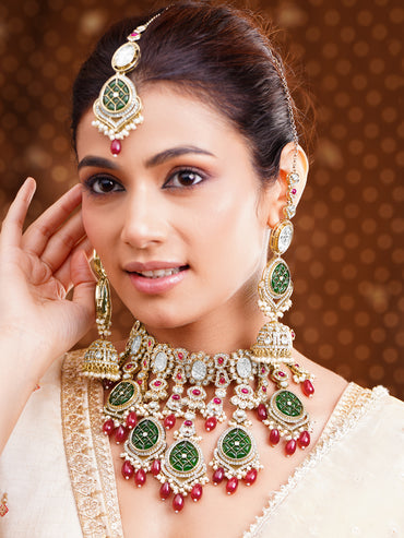 Royal Emerald Drop Bridal Statement Set