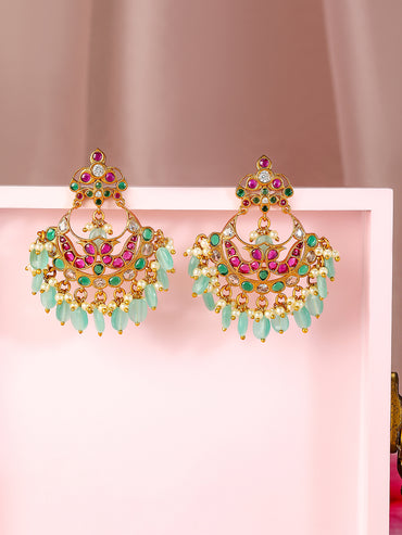 Enchanting Multicolour Kundan Chandbali