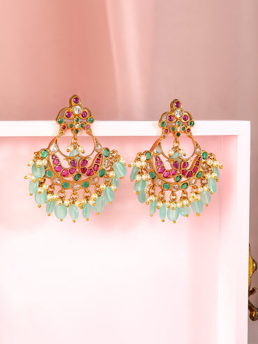 Enchanting Multicolour Kundan Chandbali