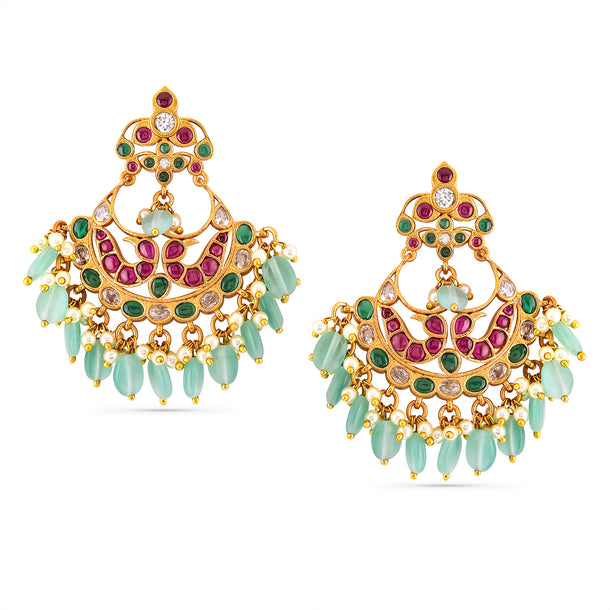 Enchanting Multicolour Kundan Chandbali