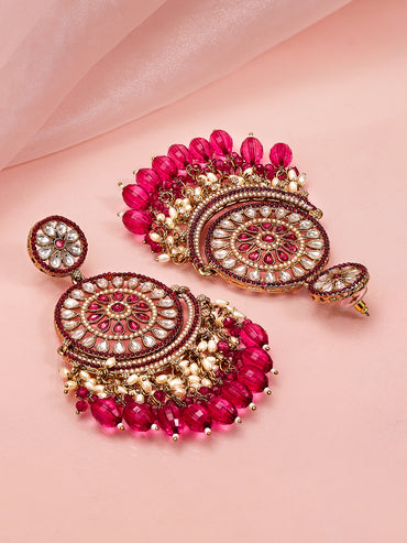 Rich Pink Traditional Danglers