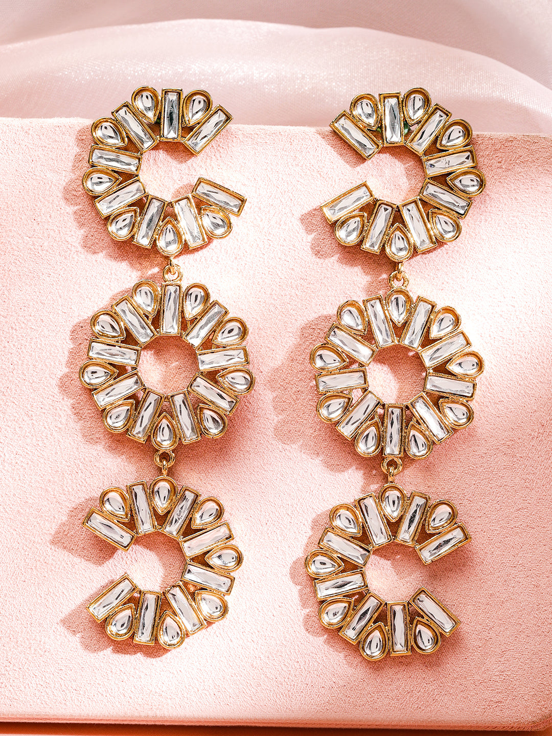 Shimmering Floral Crystal Danglers