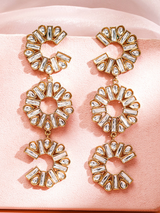 Shimmering Floral Crystal Danglers