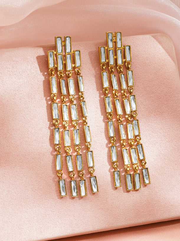 Golden Strands Cascade Earrings