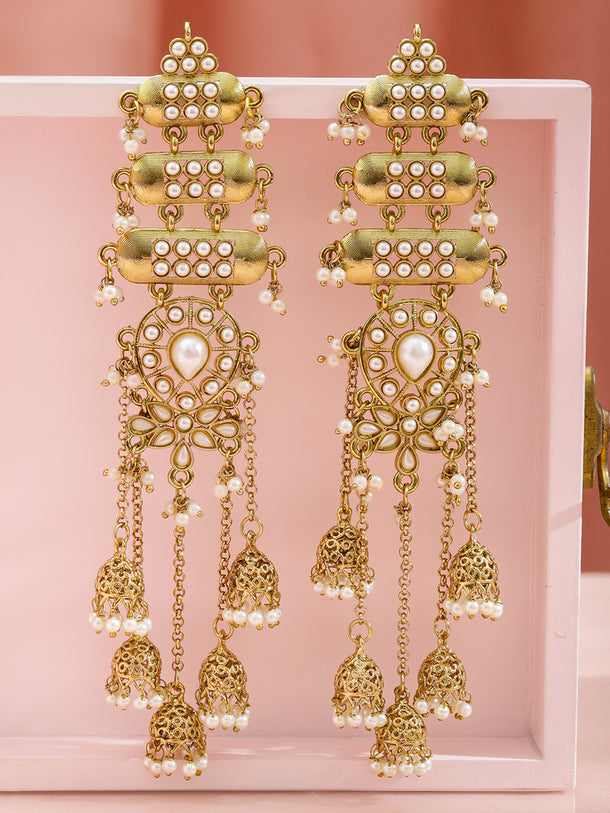 Polished Multi-Chain Kundan Jhumka