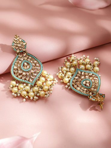 Blue Beaded Dangler Earrings