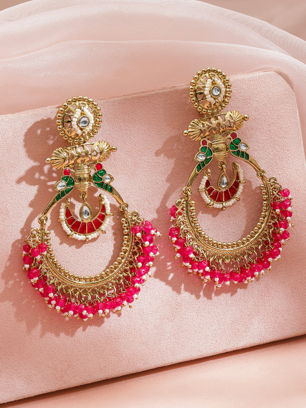 Rich Pink Traditional Chandbali