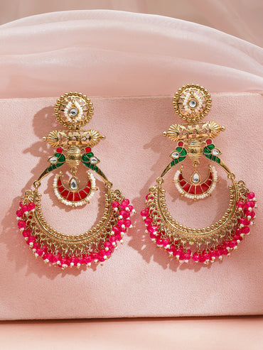 Rich Pink Traditional Chandbali