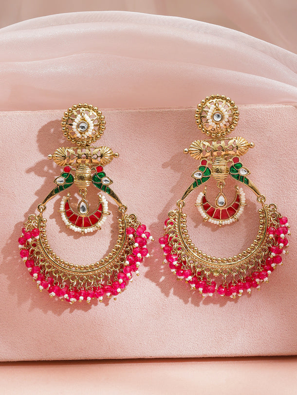 Rich Pink Traditional Chandbali