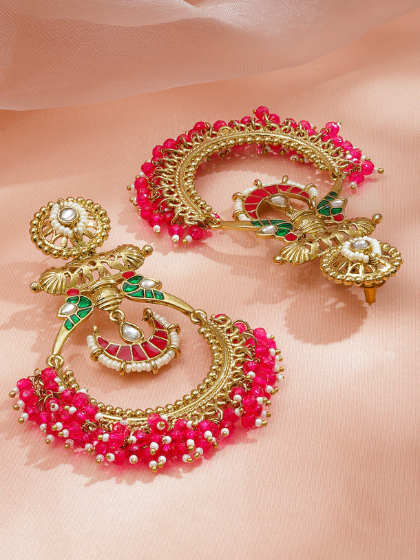 Rich Pink Traditional Chandbali