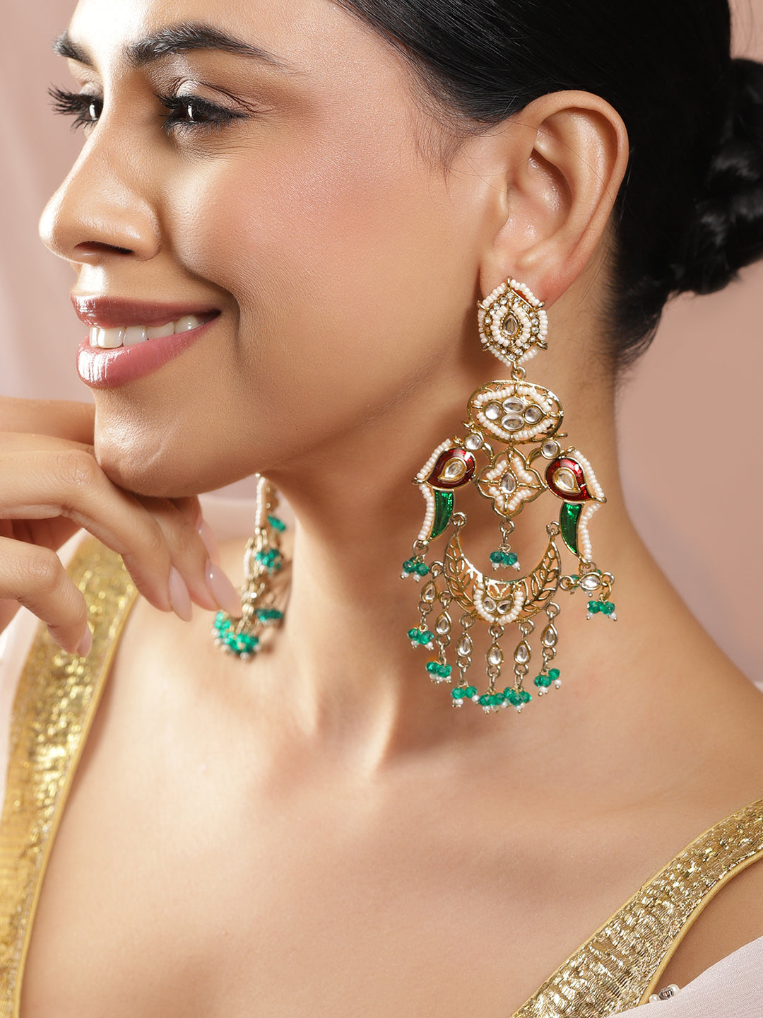 Artisan Peacock Green Danglers