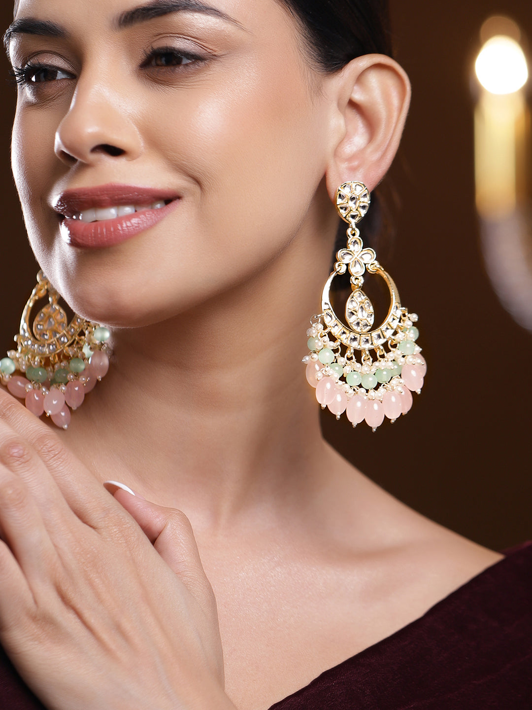 Royal Radiance in Pastels Chandbali