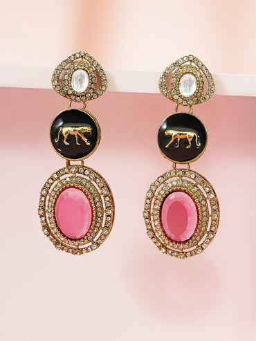Luxe Fusion Black & Pink Earrings