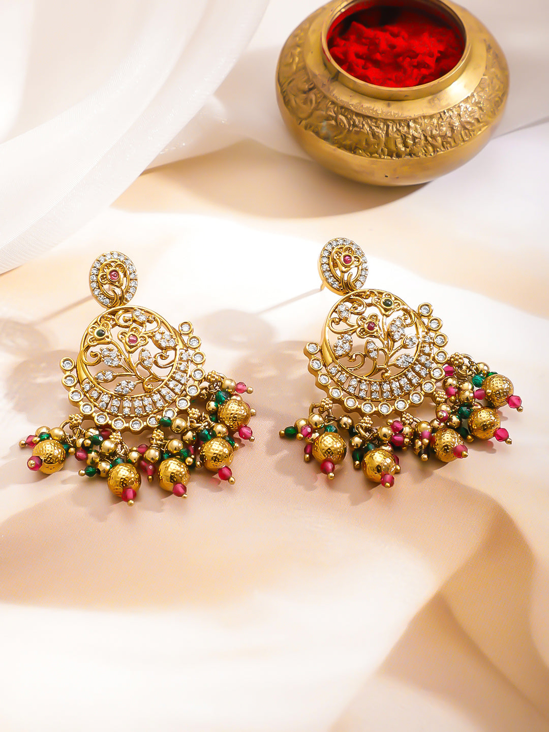 Vibrant Floral Art Danglers