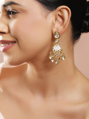 Antique Finish Kundan Chandelier