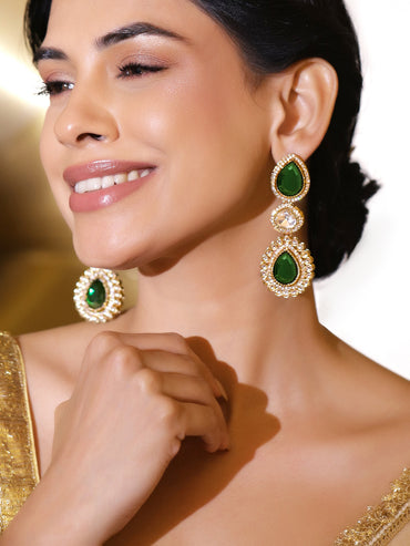 Emerald Glow Dangler Earrings