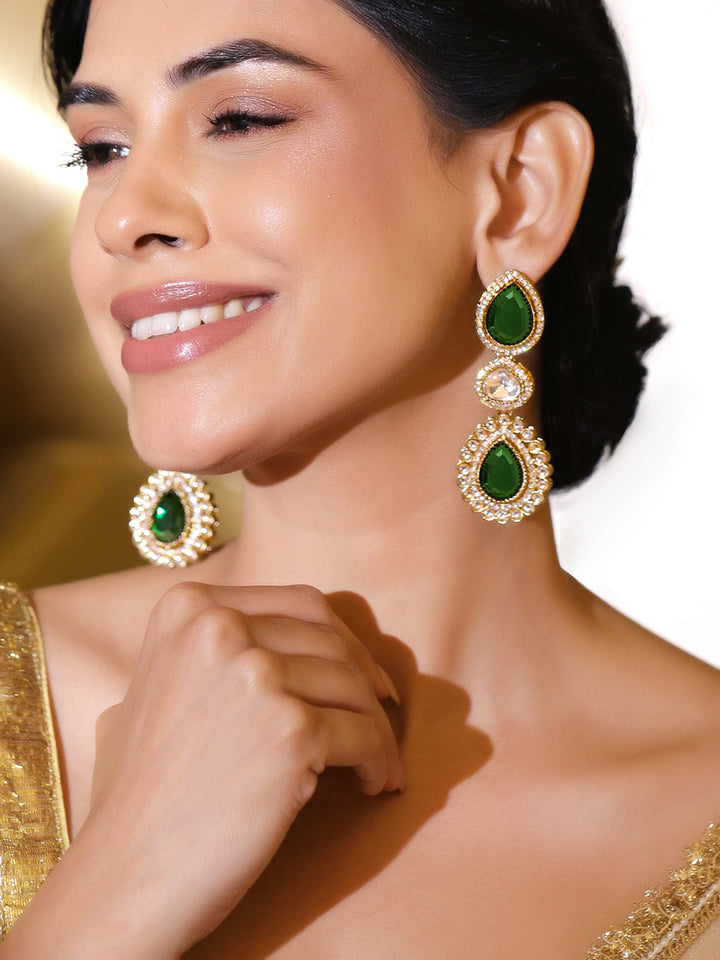 Emerald Glow Dangler Earrings