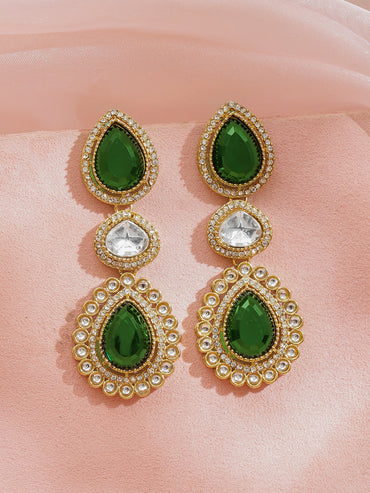 Emerald Glow Dangler Earrings