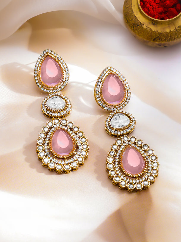 Elegant Spark Light Pink Earrings